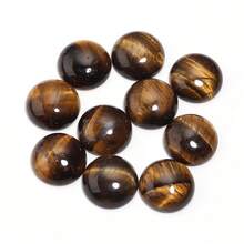 5-10 Peças/Pacote Cabochões de Pedra Preciosa Olho de Tigre Natural, Opções de Tamanhos Variados, Pedras Decorativas de Jóias Feitas à Mão Vintage Amarelas, Adequadas para Colar, Anel, Pulseira, Fabricação de Jóias - Pedra Olho de Tigre Amarelo - Visão 11