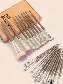 20 piezas Set de brochasde cepillo de maquillaje de duo-fibra,Navidad, Regalo de Navidad, Invierno, Día de Acción de Gracias, Decoración Navideña, Maquillaje, Fiesta, Playa, Años 2000, Ofertas, ,Regalo - Café integral - Ver 9