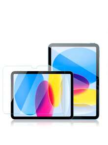 2片装 iPad 钢化玻璃屏幕保护膜 - 高清、高透光、防刮、防摔、全屏覆盖、强效防指纹、触控灵敏，兼容 iPad（Air 4、5、6）/（7、8、9、10 代）/iPad 11 1A16（2025） - 無色 - 查看 3