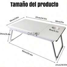 Mesa de sofá para portátil con portavasos,Mesa de Noche Plegable, Mesa portátil para portátil y Ranura de inclinación Ajustable en 5 Niveles para Comer, entretenerse, estudiar y Trabajar - por defecto - Ver 5