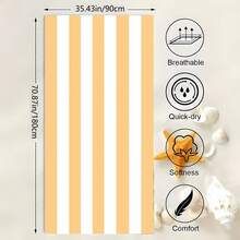 大号粉色条纹沙滩巾，加厚防沙柔软毯，适用于游泳池、沙滩，可用作沙滩巾、浴巾、女士披肩，数码印花速干浴巾，双面抓绒速干浴巾，可爱粉蓝条纹超强吸水运动毛巾，便携式沙滩巾，马拉松健身速干毛巾，防水、防沙、防尘，沙滩必备，情侣沐浴巾 - 彩色 - 查看 29