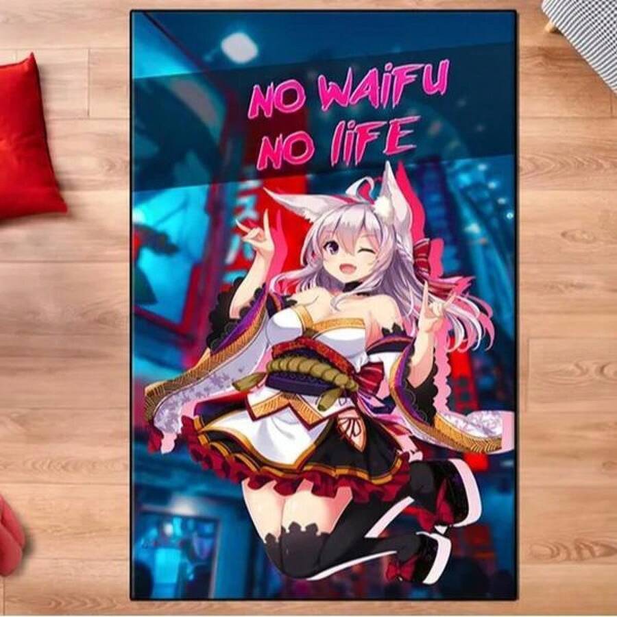 Anime Girl Rug, Anime Waifu Girl, Senpai, Ahegao Rug, Manga Decor, Ahegao Decor,Anime Room Decor,Japanese Rug,Girl Room Rug - Multicolor - View 1