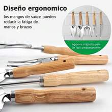 CYPNMOSU Jardineria Herramientas Juego de 5 Herramientas para Jardín Pala Tenedor Rastrillo Herramientas para Jardinería Kit de Herramientas de Jardinería Resistentes de Acero InoxidableFashion - 227217041 - Ver 8
