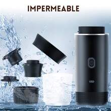 CYPNCafetera Portatil con Kit de Limpieza 15 Piezas y Taza 150ml4-6 minutos autocalentable Espresso 3 en 1 Ideal para Coche Hogar y CampingFadhion - como en la foto - Ver 6