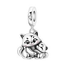 CYMYSS 1pc Adorable Animal Mother & Child Theme Copper Plated Silver Beaded Pendant, Inlaid With Artificial Zirconia, Delicate Details Decor, Parent-Child Style Bracelet Accessory, Suitable For Women, Mother's Day/Birthday/Anniversary Gift - Multicolor - View 13