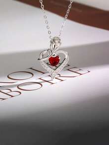 A Luxurious Ladies' Love Pendant - Rose Set With Red Rhinestones, Is The Perfect Gift For Girlfriends. - Rose Heart - View 2