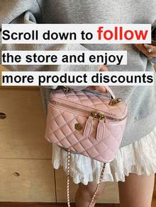 New Minimalist Handheld Box Bag, Shoulder & Crossbody Bag - Pink - View 2