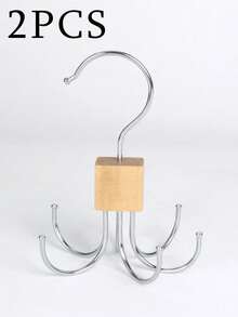 4pcs Multifunctional Rotating Belt Hanger - Foldable, Large Capacity, Can Hang Belts, Bras, Ties And Scarves - Stainless Steel Wall Mounted Storage Rack