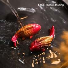 Un par de decoraciones para mesa deé, nuevo estilo chino chic, deé que de color, mascota deé que puede levantar y jugar. - 2 piezas de pescado rojo - Ver 2