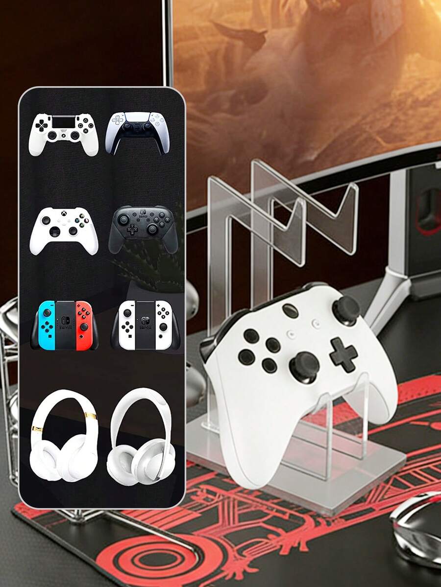 1个通用亚克力可拆卸悬挂架，透明展示架，兼容Switch游戏手柄/电子产品/消费电子产品/PS游戏机/底座和支架 - 彩色 - 查看 1