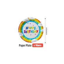 Cloud Rainbow Happy Birthday Disposable Plates, Napkins, Cups - One-Time Party Supplies Set, Fits 25 Guests, Disposable Paper Plates Party Tableware Suitable For Birthday, Wedding, Theme Party, Family Picnic - Multicolor - View 6