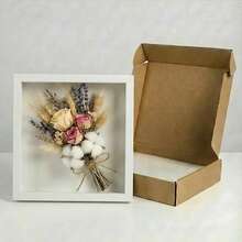 1个精美3D展示盒，适用于植物标本、门票和纪念品——木质镂空设计，细节闪亮，非常适合墙面或桌面装饰、家居装饰、房间装饰、人造礼品、生日毕业圣诞装饰