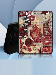 This Tablet Case Features Red Stickers, A Red Heart, And Lips, Making It A Perfect Birthday, Holiday, Or Valentine's Day Gift For Friends, Close Friends, Family, Brothers, Colleagues, Lovers, Classmates, Teachers, Or Yourself. It's Compatible With IPad Air 4/5 (10.9-Inch) And IPad 8/9 (10.2-Inch). It Boasts A Black Flip Design With A Pen Slot And Enhanced Heat Dissipation. - Black - View 3