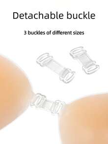 2 包/1 对硅胶提拉粘性文胸，无肩带聚拢露背文胸，丰胸隐形文胸，可重复使用的粘性乳贴，适合婚纱、晚礼服和露背服装。 - 杏色 - 查看 8