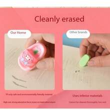 Sanrio 1 Pair (2pcs) Cartoon Kuromi, My Melody Slippers, Dust-Free Super Clean Wipe Reward Erasers - Multicolor - View 7