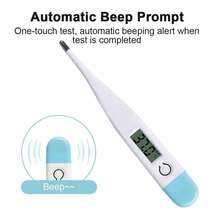 1pc Adult Digital Thermometer, 10s Fast Oral Temperature Measurement, Suitable For Fever Monitoring. Made Of Soft And Comfortable Material, Convenient For Home Or Travel Use. - Blue and White - View 4