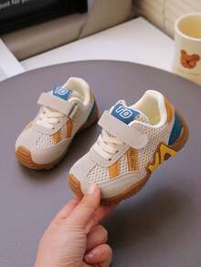 Kids Boys Girls Spring/Autumn Sports Shoes, Breathable Non-Slip Casual Lightweight Running Sneakers - Yellow - View 2