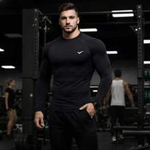 Thermal Shirt Second Skin T-Shirt UV Protection Compression Cold Heat Men's Blouse FENIX - 黑色 - 查看 1