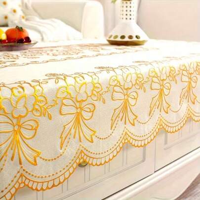 1pc Waterproof Butterfly Print Rectangular Tablecloth, Dust-Proof Picnic & Party Table Runner; Multipurpose Rectangular Tablecloth For European Style Coffee Table, Living Room, Kitchen, Dining Table, Wedding Table Decor