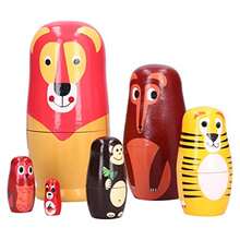 CYPNJuego de 6 Muñecas Rusas para Anidar Matryoshka de Rodar Hechas a Mano para Decoración del Hogar Lindas Muñecas de Anidación con Diferentes Patrones de Animales para Niños NavidadFashion - 224598263 - Ver 9