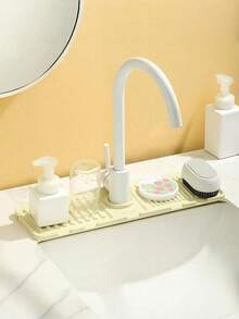 1个水龙头硅胶排水垫，防溅水，可裁剪成窄边，适用于洗脸盆、厨房水槽、沥水架等。 - 彩色 - 查看 8