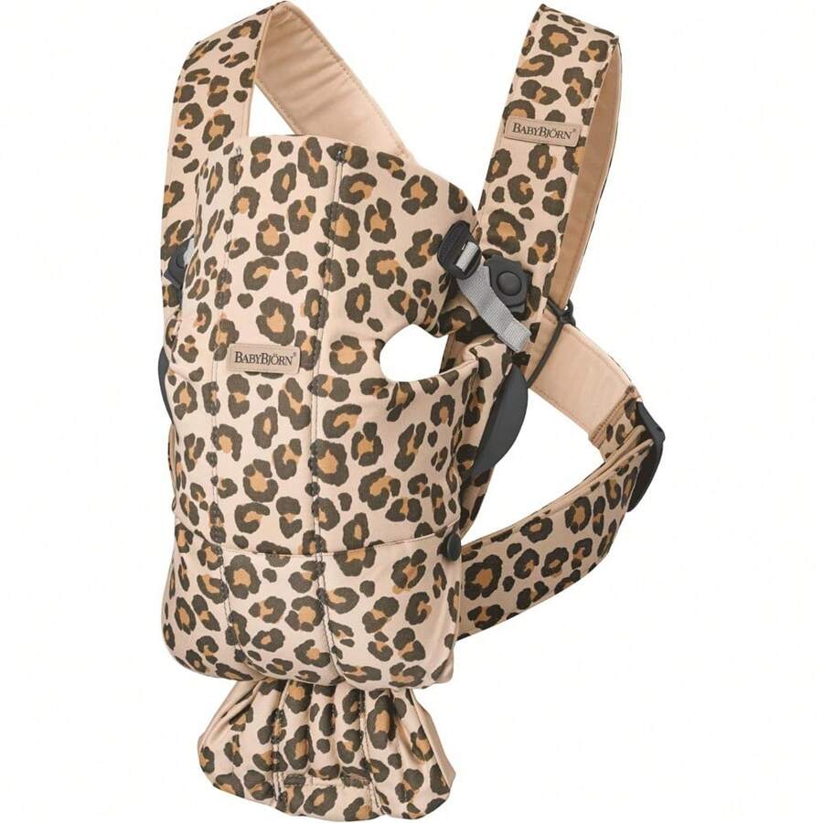 JCH-BabyBjörn - Portabebés Mini algodón beige/leopardo 1 unidad paquete de 1 - Leopardo beige - Ver 1