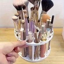 1pc 360° Rotating Brush Holder - Durable PVC, Detachable, Multifunctional, Convenient Storage Box [Desktop Accessory] Suitable For Office, Art Brushes, Pens, Makeup Tools Storage, Makeup Room Decor,Makeup Bag,Travel Essential - Multicolor - View 9
