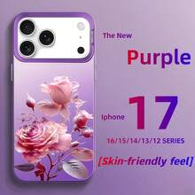 Personality Cartoon Pink Rose Flower For IPhone 17/16/15/14/13/12 Pro Max/Plus/Air With Fashion Full-Cover Protective Case Anti-Fall And Anti-Slip TPU Soft Case Creative Dopamine Color Mobile Phone Case Matching Cute Rose Pattern Romantic Culture Valentine's Day Technology Multiple Color Options - Transparent Silvery - View 5