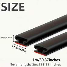 1个自粘橡胶门缝挡风条 - 防盗、隔音、防风、防撞、防尘，适用于卧室和前门