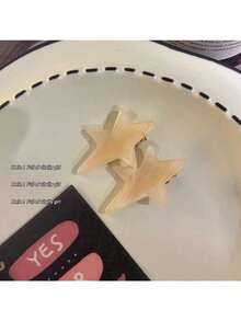 2/4个醋酸纤维不对称星形发夹，侧分刘海爪夹，女士发夹，发卡，发饰，发夹 - 彩色 - 查看 5