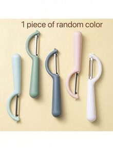 1pc Stainless Steel Vegetable Peeler With Comfortable Non-Slip Grip – Multi-Purpose Peeler For Potatoes, Carrots, Cucumbers | Built-In Defect Remover For Perfect Peeling | Ideal For Meal Prep, Home & Professional Kitchens - 隨機顏色 - 查看 1