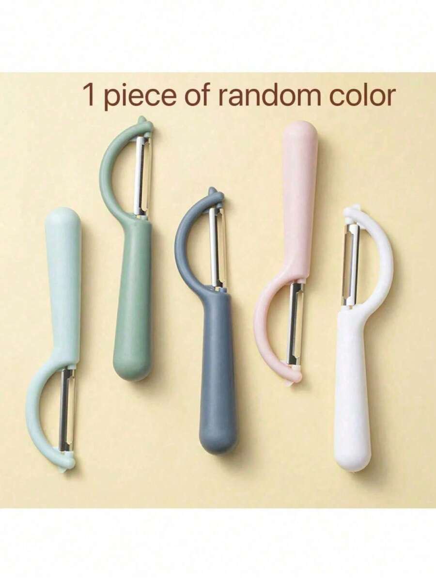 1pc Stainless Steel Vegetable Peeler With Comfortable Non-Slip Grip – Multi-Purpose Peeler For Potatoes, Carrots, Cucumbers | Built-In Defect Remover For Perfect Peeling | Ideal For Meal Prep, Home & Professional Kitchens - 隨機顏色 - 查看 1