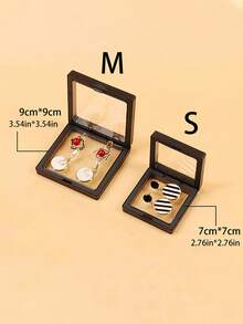 透明PE膜首饰包装盒，防水防氧化便携式首饰盒，适用于戒指、耳环、项链、耳夹等，3D独立悬浮框膜，适合日常使用、家居装饰、公寓装饰、浴室用品、户外旅行必备、返校用品。 - 彩色 - 查看 9