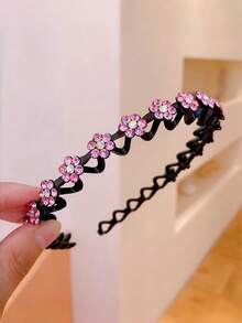 4 pezzi Elegante fascia per capelli/cerchietto decorato con fiori in strass antiscivolo, adatto per ragazze - Accessori per capelli decorativi floreali - Adatto per uso quotidiano, feste e occasioni speciali - Multicolore - Visualizzare 11