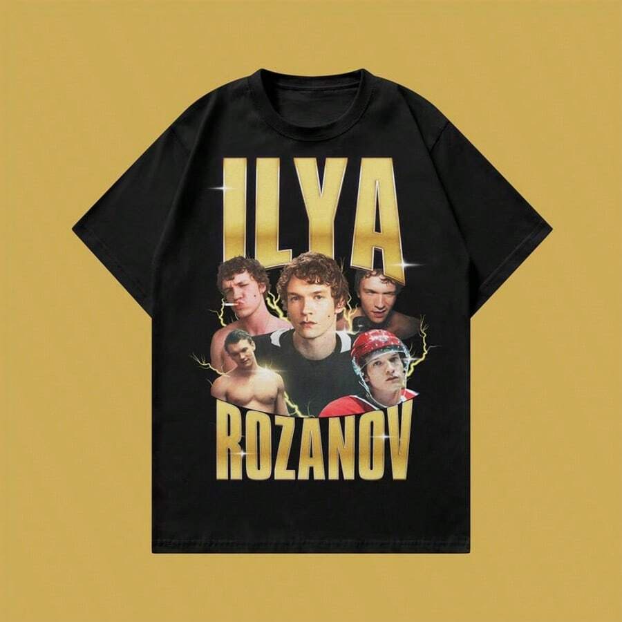 Ilya Rozanov Vintage Bootleg T-Shirt Design I Print Ready PNG & PDF I Heated Rivalry - 黑色 - 查看 1