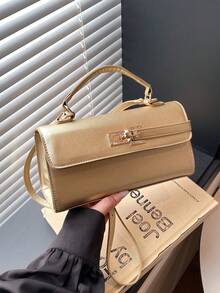 Fashionable Women's Shoulder Bag, New Arrival Niche Design Casual Versatile Minimalist Stylish Handbag, Comfortable PU Material Solid Color Design, Adjustable Detachable Long Shoulder Strap, Comfortable Handheld, Spacious, Square Bag - Multicolor - View 14