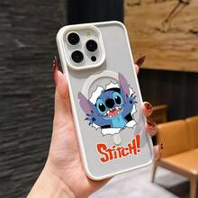 This Disney Lilo & Stitch Phone Case, Featuring Stitch And Angel Cartoon Characters, Boasts A Cute And Playful Design, A Simple And Stylish Appearance, And A Smooth And Comfortable Feel. It Features A Magnetic Back, Camera Protection, A Transparent And Fashionable Back Panel, And Reinforced Corners For Effective Drop Protection, Making It An Ideal Choice For Young People. This Phone Case Is Compatible With IPhone 17/16/15/14/13/...12/11/XR/XS/X Series And SamsungGalaxy S22, S23, S24, And S25 Series Phones. It's The Perfect Gift For Friends And Family. - Hồng - Xem 9