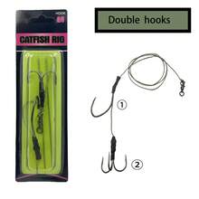 1个重型单钩，1个三钩，防咬PE管（淡水夜钓）鲶鱼钓具套装 - B - 查看 1