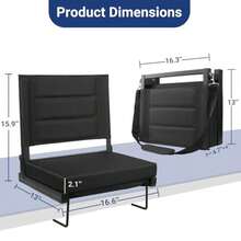 CYPNAsientos de Estadio para blanqueadores con Soporte Trasero Asientos blanqueadores portátiles con cojín Acolchado Grueso y Correa para el Hombro Silla Ancha de Asiento de Estadio IncluyeFashion - 219613918 - Ver 3