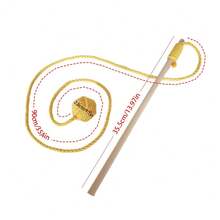 1pc Macrame Handmade Cat Teaser Wand, Knotted Ball, Chew Toy, Pet Interactive Toy - Multicolor - View 11