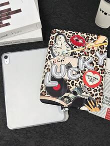 1 件豹纹拼接彩绘平板电脑保护套，兼容 iPad 10/11/10.2/10.5/Air4/Air5/10.9/Pro11/Air 11 英寸 (M2)-2024/Pro 11 英寸 (M4)-2024/iPad Air 11 英寸 (M3) 2025/iPad (A16) 11 英寸第 11 代 2025、Mini 6/Mini 7/Air1/Air2/9.7、Tab A8 10.5 英寸 2022，创意/个性化/趣味，不含触控笔，内置笔槽，三折支架，磁吸式睡眠/唤醒功能。 - 彩色 - 查看 4