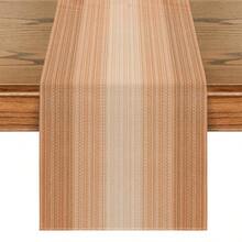 1pc Linen Look Table Runner, Solid Color Modern Linen-Like Table Mat, Washable For Kitchen, Dining Table, Party, Wedding Decor, Foyer, Home Gathering, Coffee Table - Burnt Orange - View 12