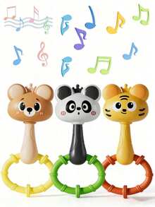 1pc Baby Rattle Toy - Early Learning Toy For Children, Can Strengthen Grip And Motor Skills, Promote Visual And Auditory Development, Manual Shake To Make Sound, Infant Educational Toy, Ideal Gift For Baby Boys And Girls On Birthday And Holidays - Multicolor - View 4