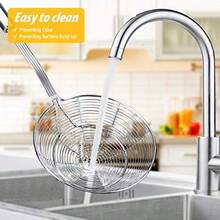Pack Of 2 Large Spider Strainer Stainless Steel Skimmer Basket Kitchen Ladle Strainers Mesh Spoons With Long Handle Cooking Tools For Frying Boiling Noodles Dumplings Pasta - Bạc - Xem 6