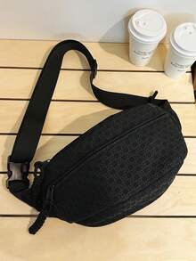 新款休闲简约男士单肩包，可装手机，斜挎包，适合学生，大容量腰包/背包，防水腰包，适合海滩、大学、学校、通勤、街头穿搭，胸包，工作日、周末、暑假旅行必备，大容量便携实用，个性化礼物，送给男士、男友、爸爸、丈夫的礼物，父亲节礼物，暑期大学生礼物，返校礼物，男士小包，男士单肩包，男士腰包，男士腰带包，防水背包 - 黑色 - 查看 12