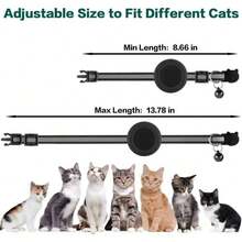 iDestry Cute Cat Collar With Detachable Reflective Kitten Collar With Bell, Compatible With Apple AirTag Holder, Nylon Silicone Material, Multiple Colors Available, Adjustable - Multicolor - View 5