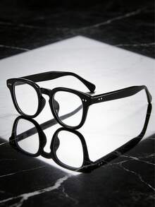 1 Pair Fashionable Decorative Glasses, Suitable For Reading, Eye Protection And Daily Wear, Unisex - Black - View 8