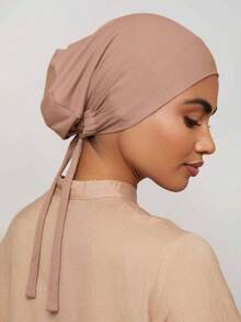 4pcs/Set Women's Solid Color Adjustable Elastic Hijab Cap, Hijab Undercap, Soft & Comfortable Modal Hijab Headscarf, Suitable For Daily Wear, Abaya, All Seasons,Holiday,Travel Essential - Multicolor - View 2