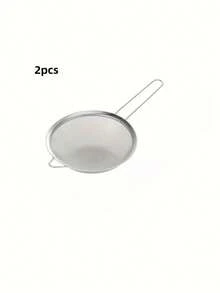 1pc Fine Mesh Strainer, Stainless Steel Filter Screen With Reinforced Frame And Sturdy Handle, Suitable For Sifting, Filtering, Draining And Rinsing Vegetables, Pasta, Fried Foods, Flour - Multicolor - View 10