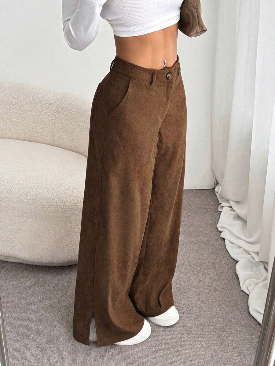 Women Pants - Brown - View 1
